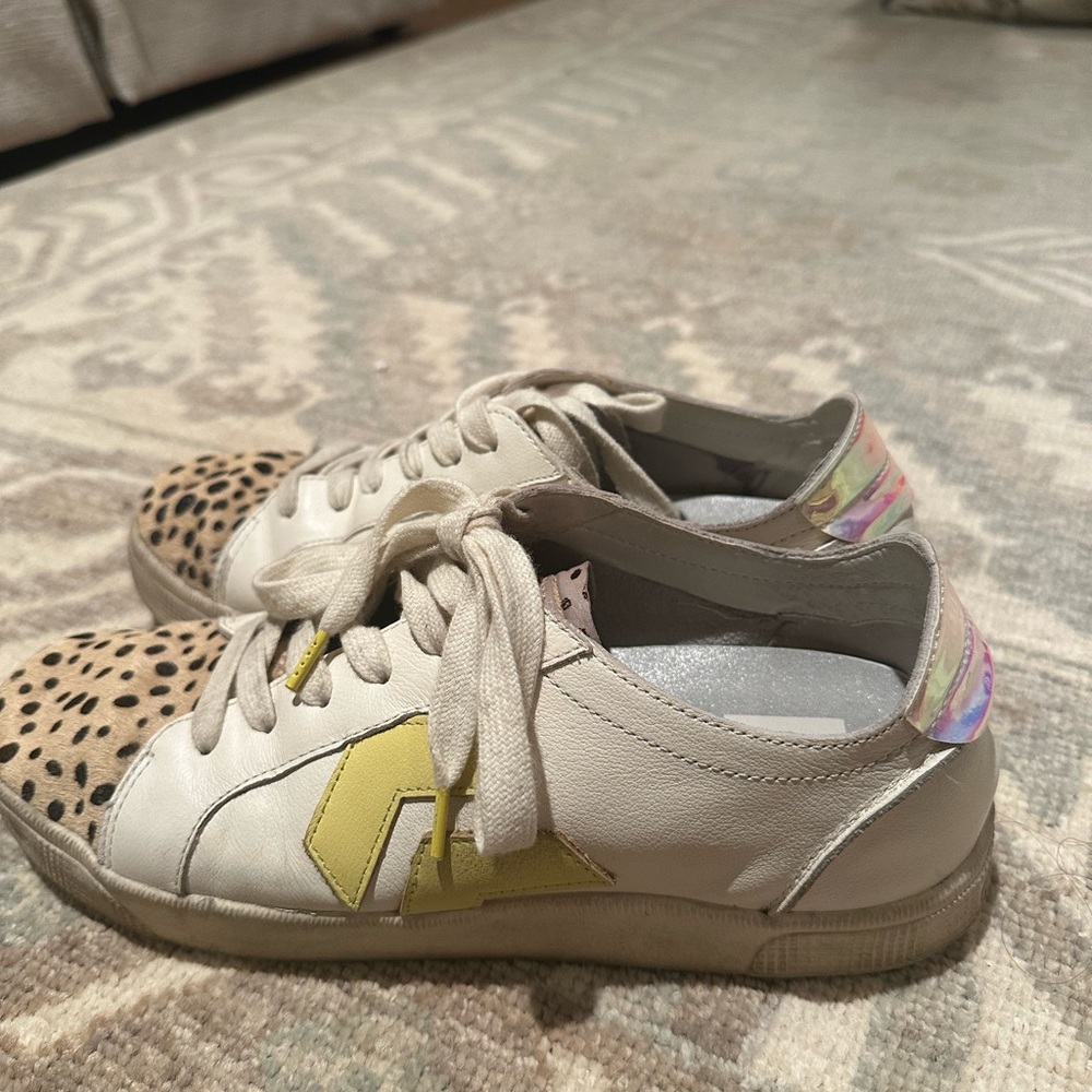 Dolce Vita Cream and Yellow Sneakers